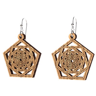 The Artists Sacred Geometry Spiral Pentagon Earrings