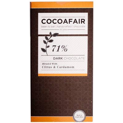 Cocoafair Citrus & Cardamom Dark Chocolate 