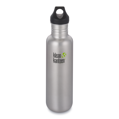 Klean Kanteen Classic 27oz Bottle with Loop Cap - Brushed Stainless