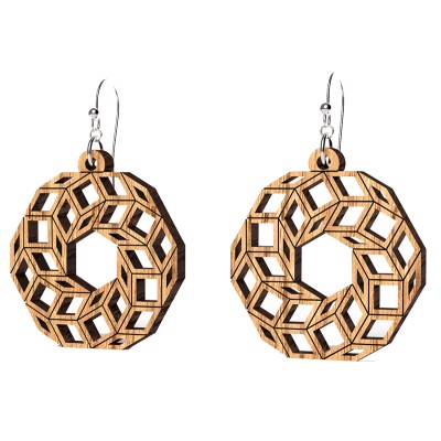 The Artists Sacred Geometry Helix Hexagon Earrings