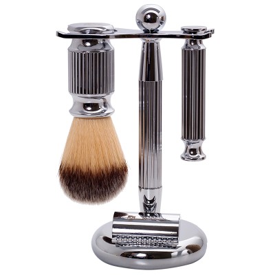 Bundubeard Safety Razor, Stand & Synthetic Brush