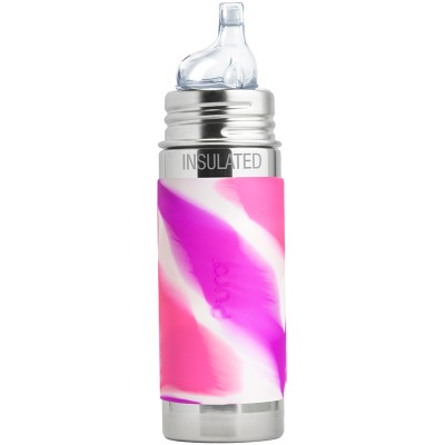 Pura Stainless Steel 260ml Insulated Sippy Bottle - Pink Swirl