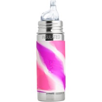 Pura Stainless Steel 260ml Insulated Sippy Bottle - Pink Swirl